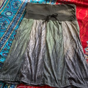 Tree forest knee length tie skirt